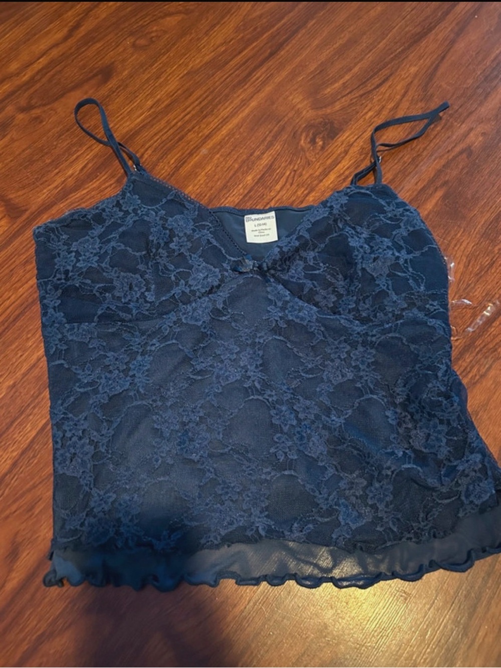 No Boundaries Navy Lace Camisole with Adjustable Straps